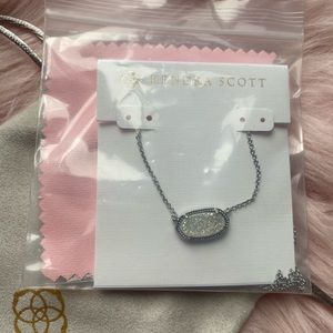 Elisa Silver Pendant Necklace in Iridescent Drusy